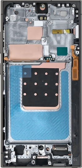 Clappio Weiches OLED Ersatzbildschirm Vollbild Galaxy S24 Ultra Gehäuse Blau