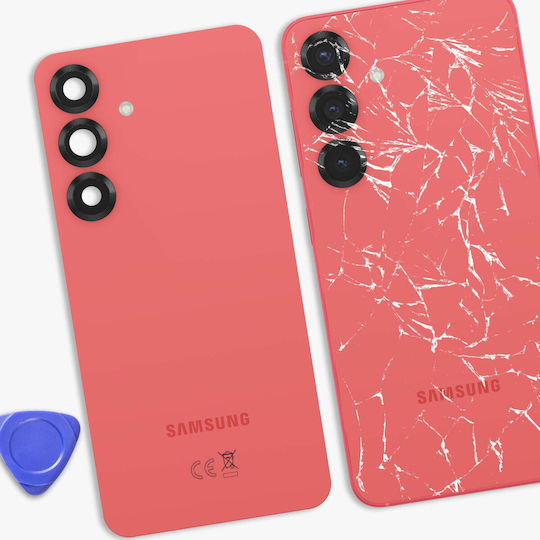Samsung Replacement Battery Cover Galaxy S25 Service Pack Adhesive Red