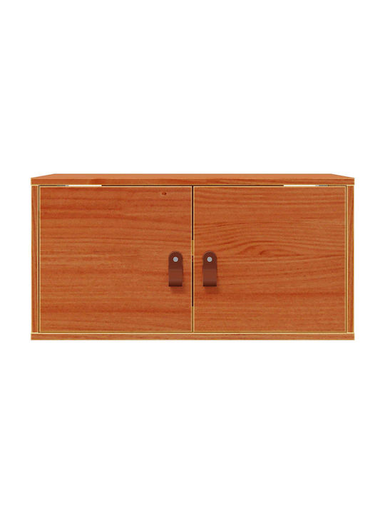 Wall Living Room Cabinet Made of Solid Wood Brown 60x30x30cm