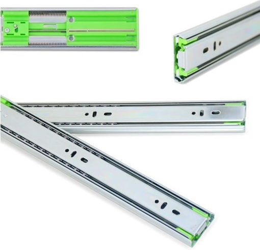 Finetto Telescopic Drawer Guide Ball Bearing Brake Nickel 35kg 350mm