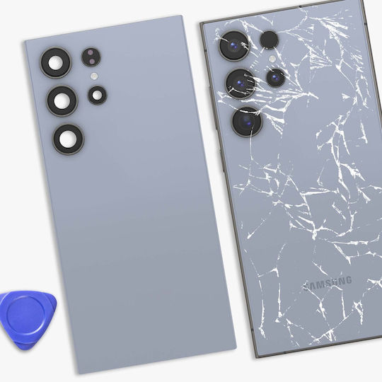 Clappio Replacement Battery Cover Galaxy S24 Ultra Integrated Adhesive Light Blue