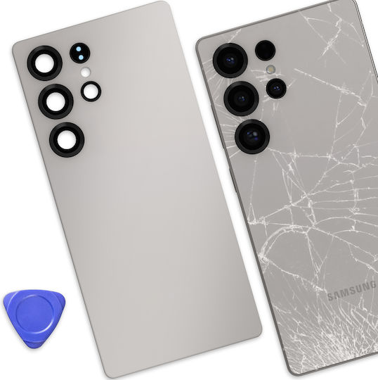 Clappio Rear Glass Battery Cover Galaxy S25 Ultra Replacement Part Grey