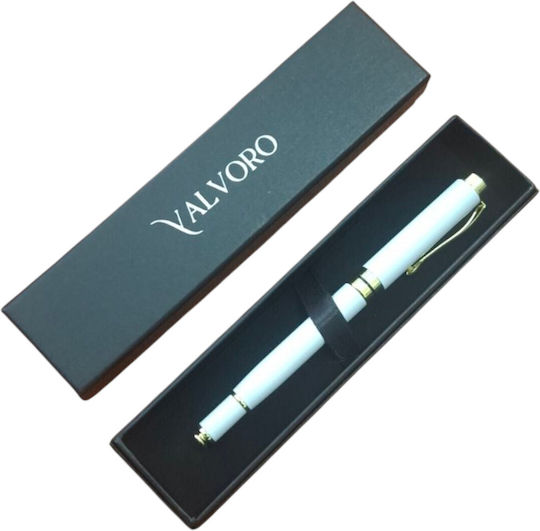 Valvoro Rollerball Stift Luxus – Weiße & Goldene Hülle