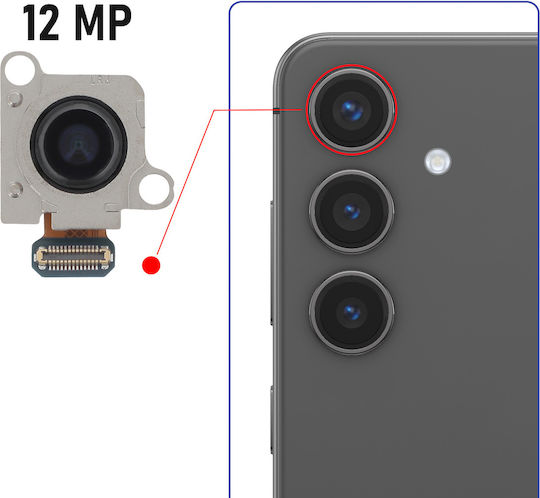 Clappio 12MP Ultra Wide-Angle Rear Camera Replacement Galaxy S25 Grey