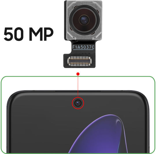Clappio 50 Mpx Frontkamera Verbindung Ribbon Oppo Reno 13 Pro Schwarz