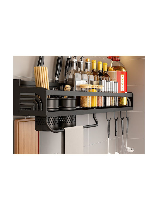 Verk Group Επιτοίχιο Ράφι Μεταλλικό 58x24εκ. Μαύρο