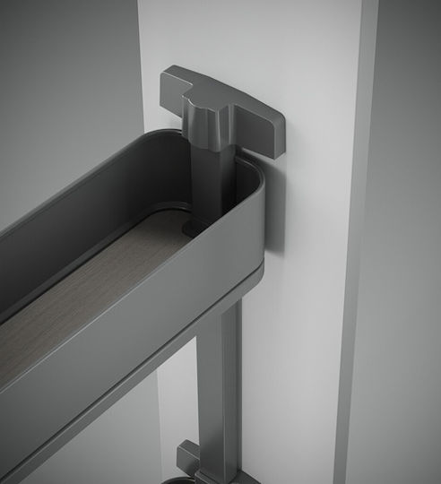 Emuca Grey Expanding Closet Mechanism with Brakes 8382035