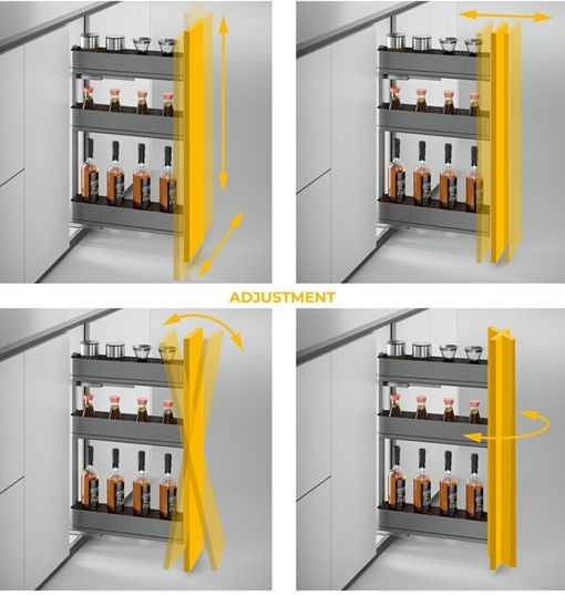 Emuca Grey Expanding Closet Mechanism with Brakes 8382235