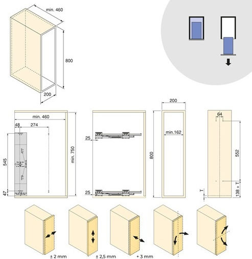 Emuca Grey Expanding Closet Mechanism with Brakes 8382235