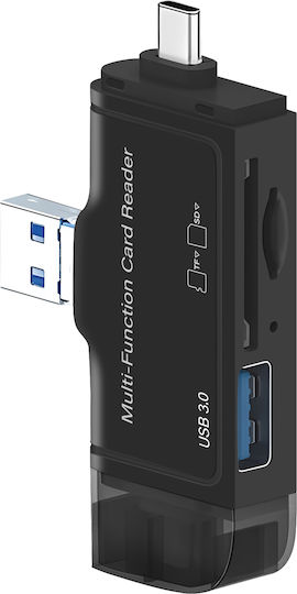 Linq SD-Kartenleser Micro SD USB 3.0 USB-Ausgang USB-C Blitzschlag Micro-USB Schwarze