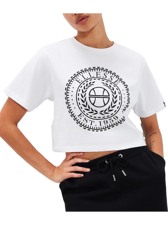 Carala Γυναικείο Αθλητικό Crop Top Κοντομάνικο Λευκό