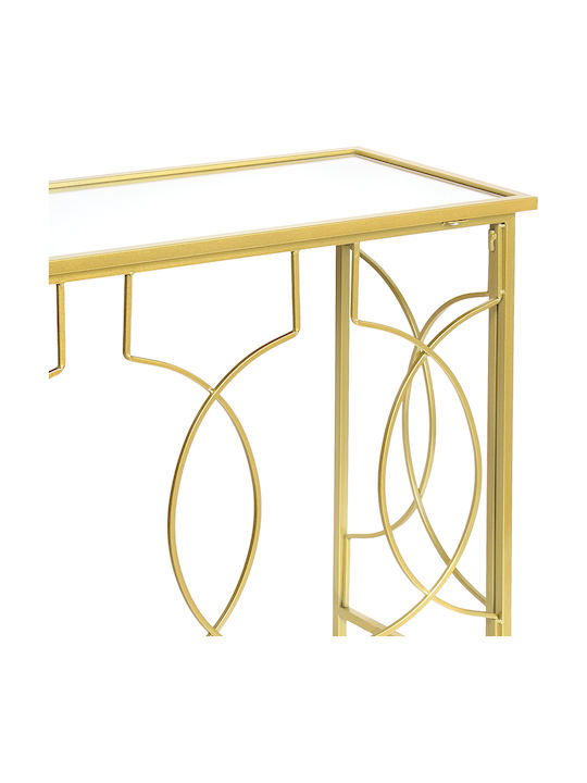 Metal Console Table with Mirror Golden L80xW33xH70cm