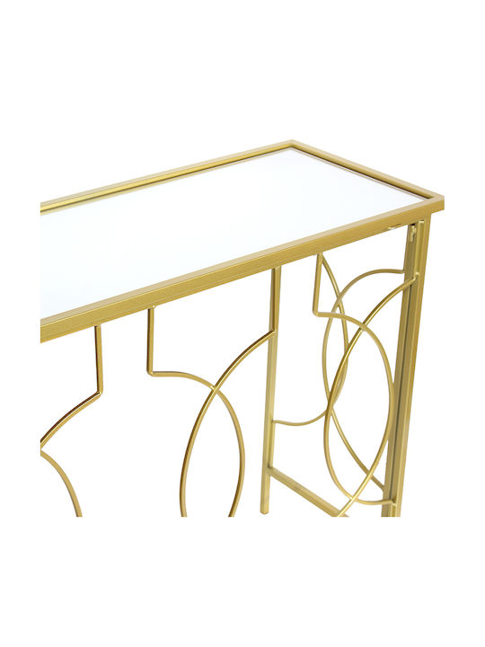 Metal Console Table with Mirror Golden L80xW33xH70cm