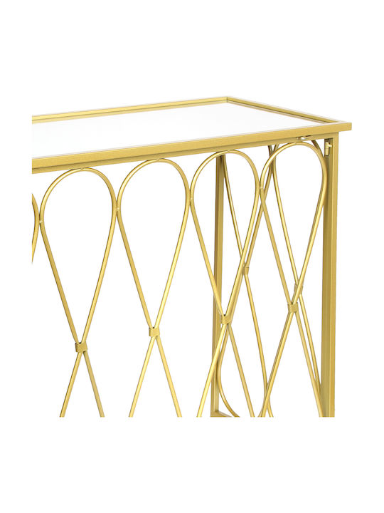 Metal Console Table with Mirror Golden L100xW36xH80cm