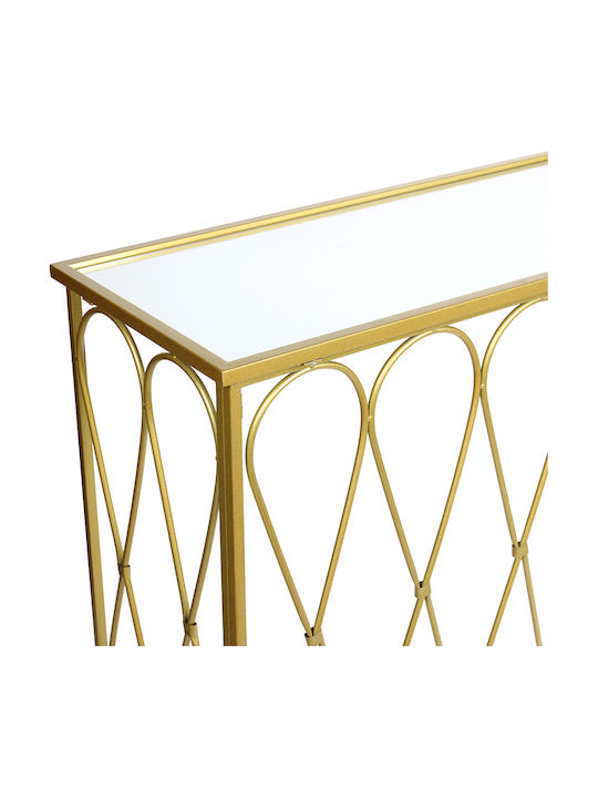 Metal Console Table with Mirror Golden L100xW36xH80cm
