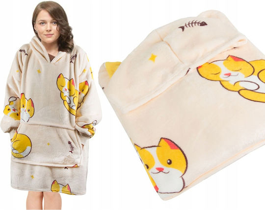Verk Group Furry Blanket with Sleeves 78x80cm Brown