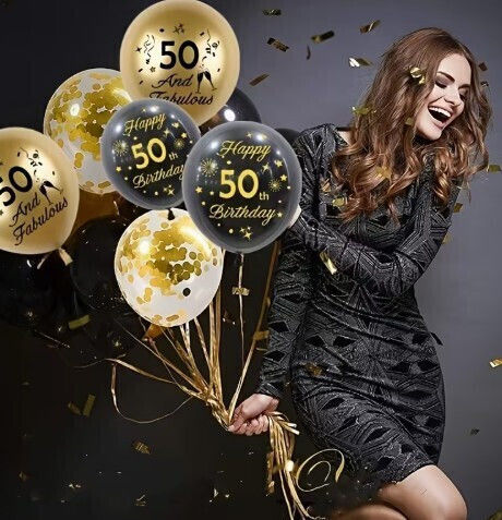 Composition with 31 Balloons Latex Black