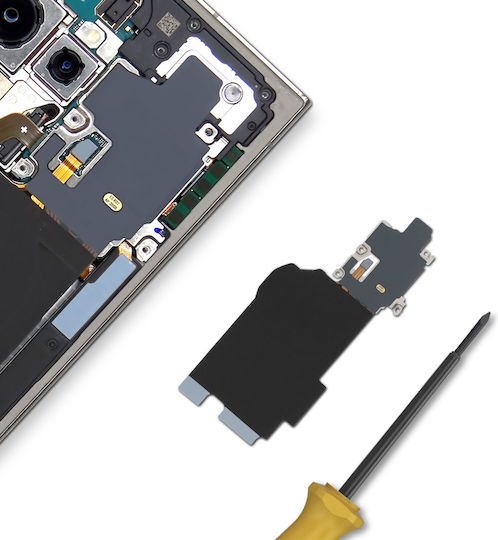 Clappio Nfc Антена Гъвкав Кабел Galaxy S24 Ultra Безжично Зареждане Мобилно Плащане Черен