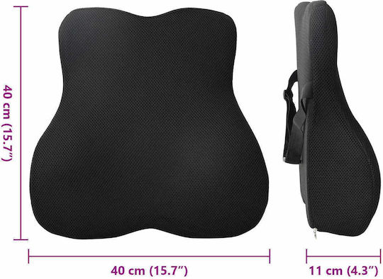 vidaXL Garden Chair Cushion with Backrest Black 40x40cm