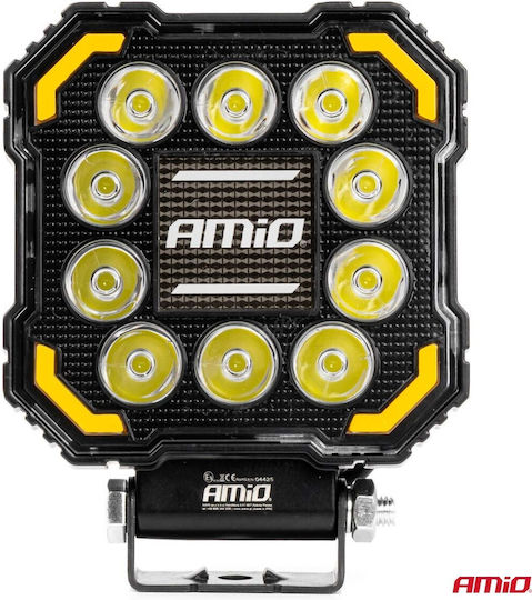 Amio Work Light Led Awl81 Spot 48w 3000lm 6500k Yellow Warning Light & Illuminated Logo 1 Piece 04425/am 04425/am 04425/am