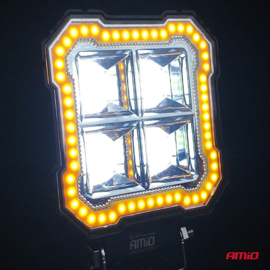 Amio Work Light Led Awl84 Flood 48w 4800lm 6500k Steady Yellow Led Bar – 9–36v 1 Piece 04428/am 04428/am 04428/am