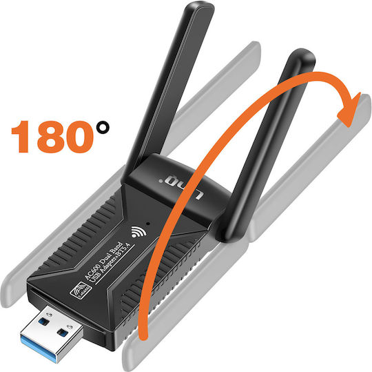 Linq Usb Wifi Network Card 600mbps Bluetooth 5.4 Dual Band Black