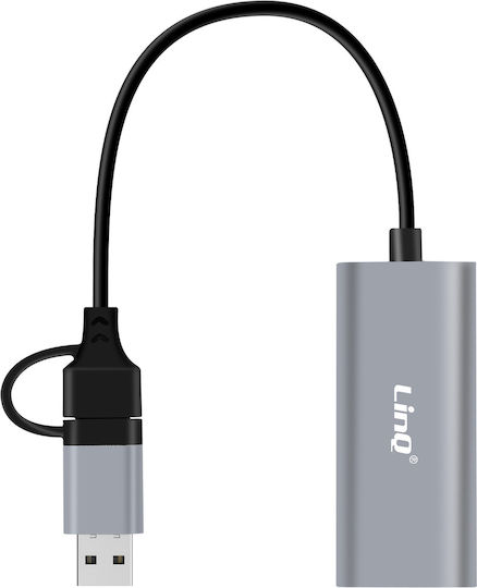 Linq Rj45 1gbps Ethernet Adapter Usb C Usb Plug Play Black