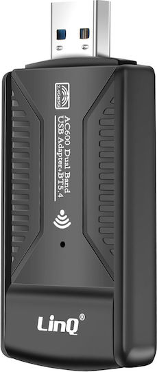 Linq Usb Wifi Network Card 600mbps Bluetooth 5.4 Dual Band Black