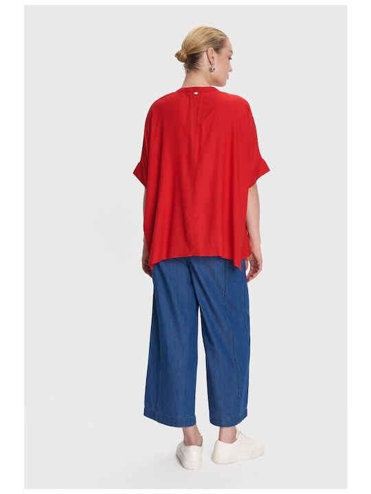 Tunic with 3/4 Sleeve Red