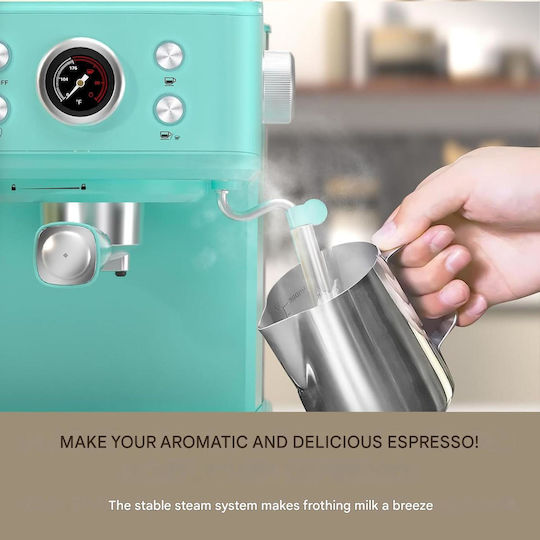 Mașină de Espresso 1100W Presiune 20bar Albastru deschis X0025PIKF3