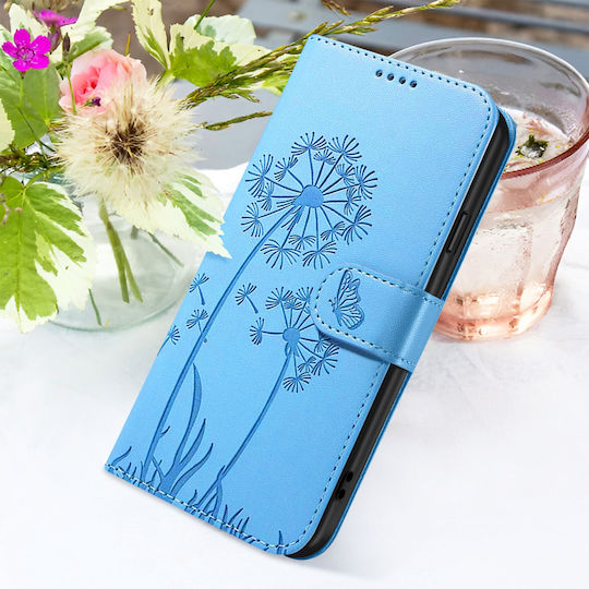 Zanaé Wallet Case Iphone 7 8 Se 2022 Premium Design Flowers Butterfly Light Blue