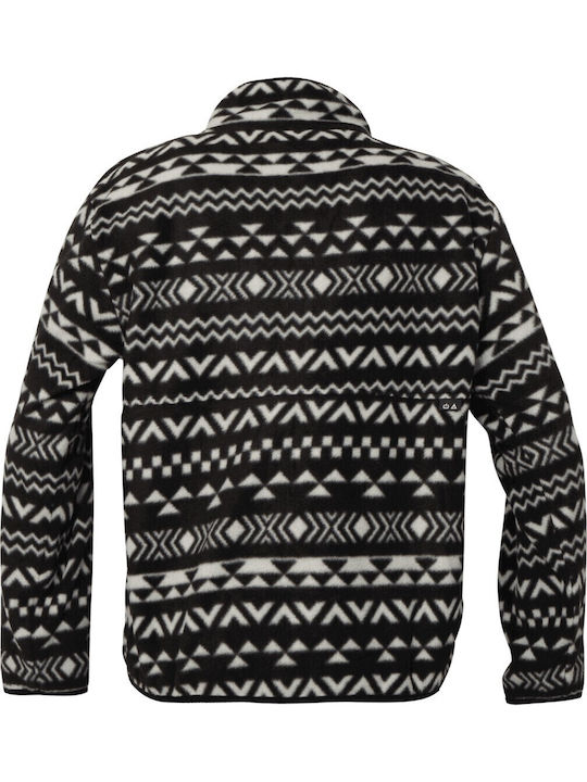 Χειμερινή Γυναικεία Fleece Μπλούζα με Φερμουάρ Μαύρη
