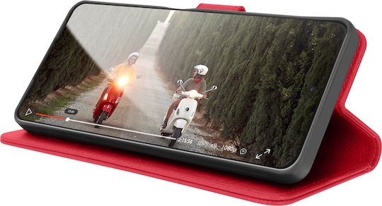 Zanaé Калъф Портмоне Samsung Galaxy A41 Стойка Магнитен Таб Червен