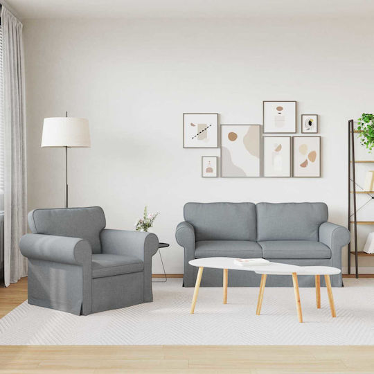 Living Room Furniture Set 3-Seater & Armchair Gray