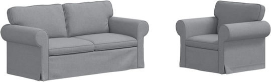 Living Room Furniture Set 3-Seater & Armchair Gray