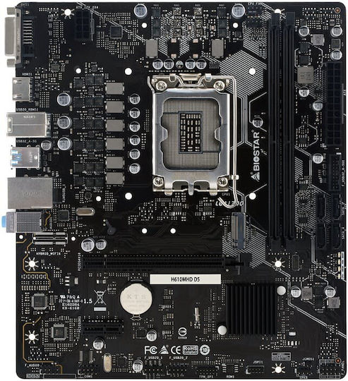 Biostar H610Mhd D5 Motherboard Micro ATX with Intel 1700 Socket