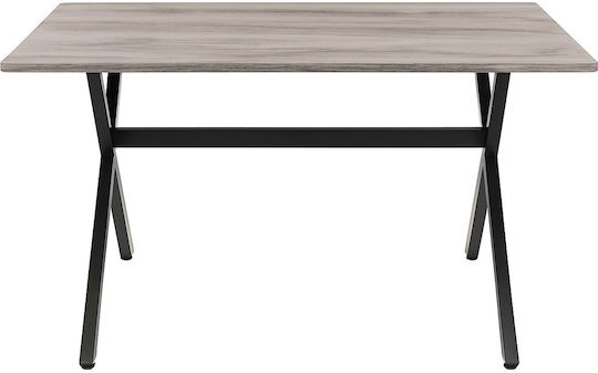 Cebora Esszimmer- und Küchentisch Holz mit Metallrahmen Braune 120x70x75cm