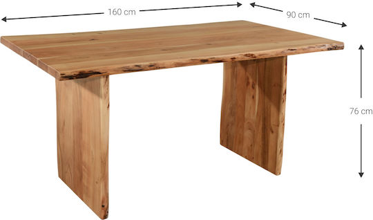 Celeda Τραπέζι Τραπεζαρίας από Μασίφ Ξύλο 160x90x76εκ.