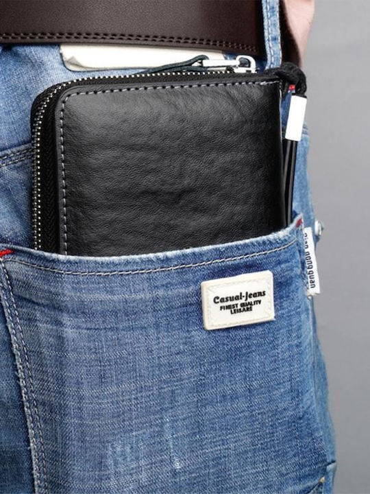 Leather Men's Wallet with RFID Black