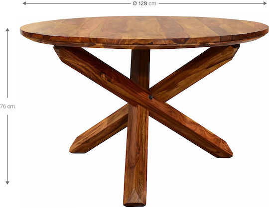 Cedrus Runder Esszimmer- und Küchentisch aus Massivholz 120x120x76cm