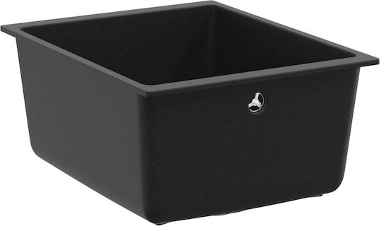 vidaXL Drop-In Chiuvetă din Granit Sintetic L37xW46cm Negru