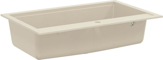 vidaXL Inset Kitchen Sink Made of Liquid Granite M79.5xP50.5cm Beige