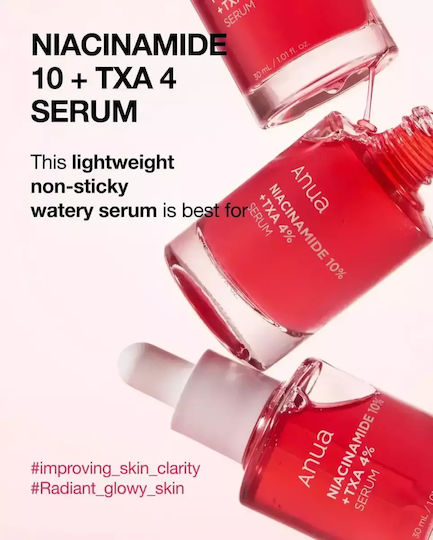 Anua Niacinamide 10%+TXA 4% Ενυδατικό Serum Προσώπου με Νιασιναμίδη & Υαλουρονικό Οξύ για Λάμψη & Πανάδες 30ml