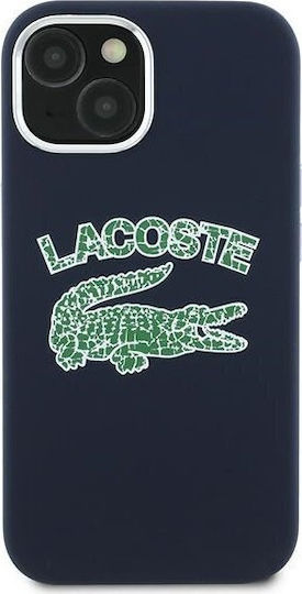 Lacoste Silicone Cracked Logo Magsafe Back Cover Plastic / Silicone Navy Blue (iPhone 15)