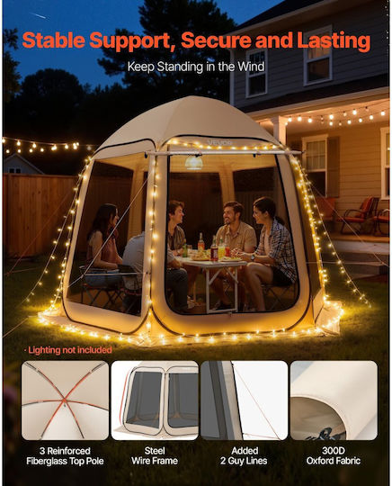 Vevor Summer Camping Tent Beige For 8 People 303x265x230cm