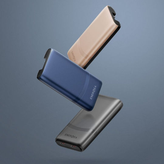 Energea Φορτιστής Χωρίς Καλώδιο GaN με 2 Θύρες USB-C 65W Power Delivery / Quick Charge 3.0 Γκρι (TravelWorld Edge)