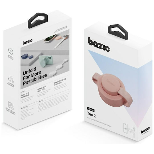 Bazic Зарядно Magsafe 15W Розов (Bazic GoMag Trio 2)