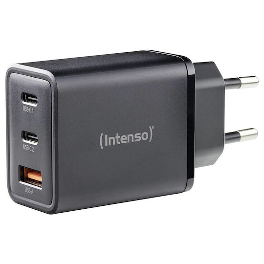 Intenso Power Adapter W65acc Gan 65w Super Fast Charging Macbook Laptop Iphone Samsung Galaxy More Black