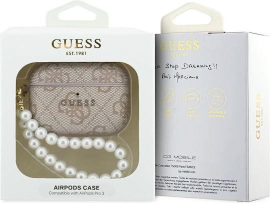 Guess Hülle Synthetisches Leder / Kunststoff in Rosa Farbe für Apple AirPods Pro 3