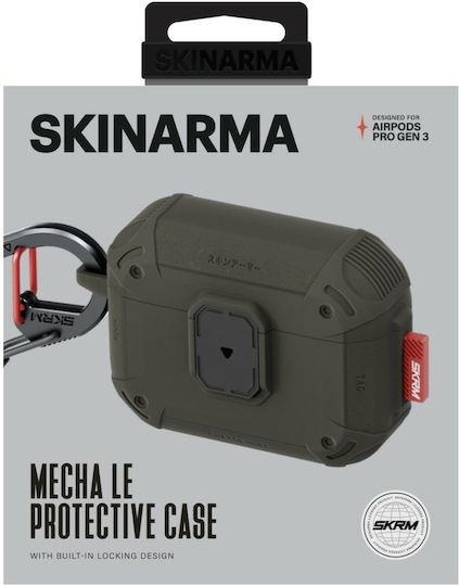 Skinarma Mecha Σετ Θήκη & Anti-Lost Strap με Γάντζο σε Πράσινο χρώμα για Apple AirPods Pro